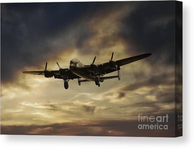 Lancaster Bomber Canvas Print featuring the digital art Lancaster Spirit by Airpower Art