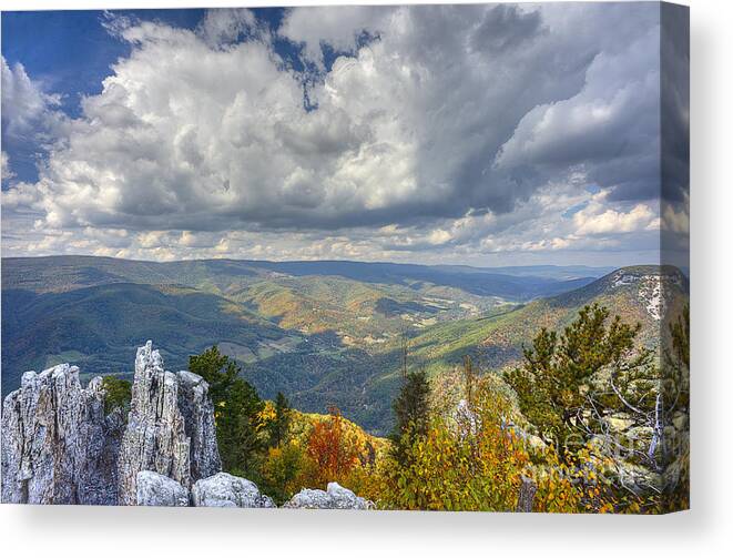North Fork Mountain Canvas Print featuring the photograph Landscape view from Chimney rock on North Fork Mountain by Dan Friend