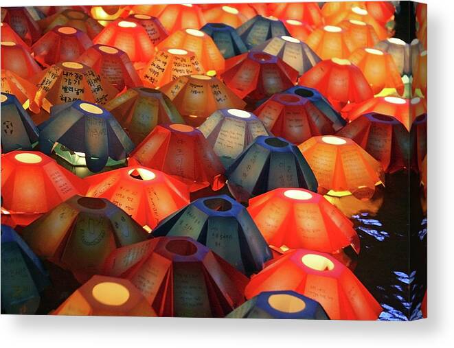 Orange Color Canvas Print featuring the photograph Lantern Jam by Karl Wolfgang