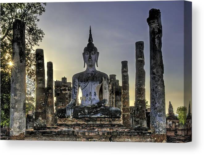 Asia Canvas Print featuring the photograph Large Buddha by Maria Coulson