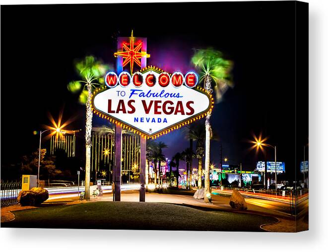 #faatoppicks Canvas Print featuring the photograph Las Vegas Sign by Az Jackson