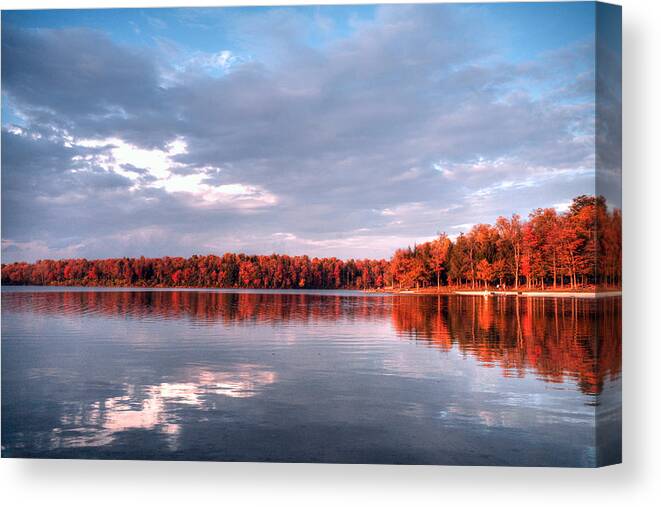 Autumn Canvas Print featuring the photograph Last Moments of Warm October Sunlight by Gene Walls