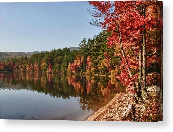 Autumn Foliage New England Canvas Print featuring the photograph Late afternoon on Lake Chocorua by Jeff Folger
