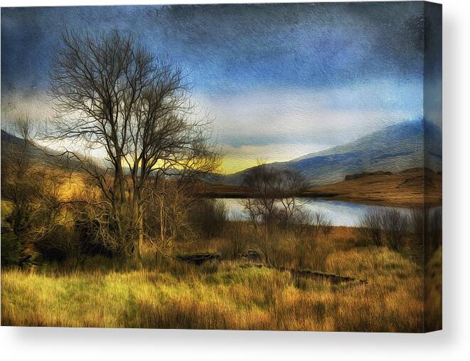 Lake Canvas Print featuring the photograph Snowdonia Autumn Lake by Ian Mitchell