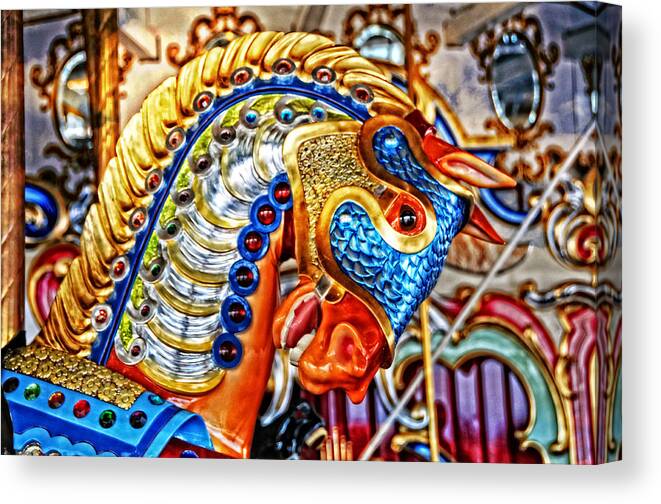 Carousel Canvas Print featuring the photograph Leading the Way to Fun by Mike Martin