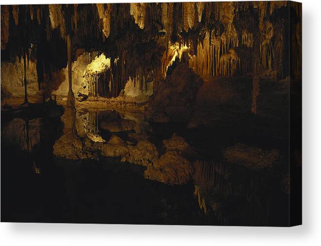 1975 Canvas Print featuring the photograph Lehman Caves by Richard W Brooks