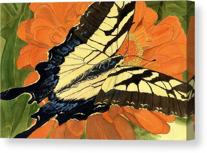Lepidoptery Canvas Print featuring the painting Lepidoptery by Joel Deutsch