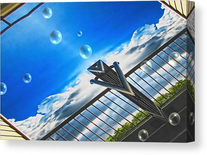 Bubbles Canvas Print featuring the digital art Letting Go by Wendy J St Christopher