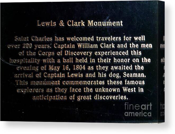  Canvas Print featuring the photograph Lewis and Clark Monument Original by Kelly Awad