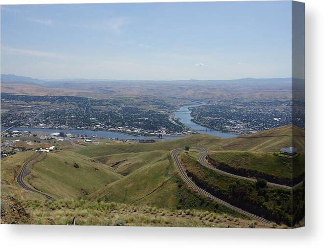 Lewiston Idaho Canvas Print featuring the photograph Lewiston Idaho and Clarkston Washington by Ron Roberts