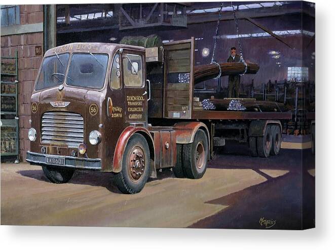 Leyland Canvas Print featuring the painting Leyland Beaver artic. by Mike Jeffries
