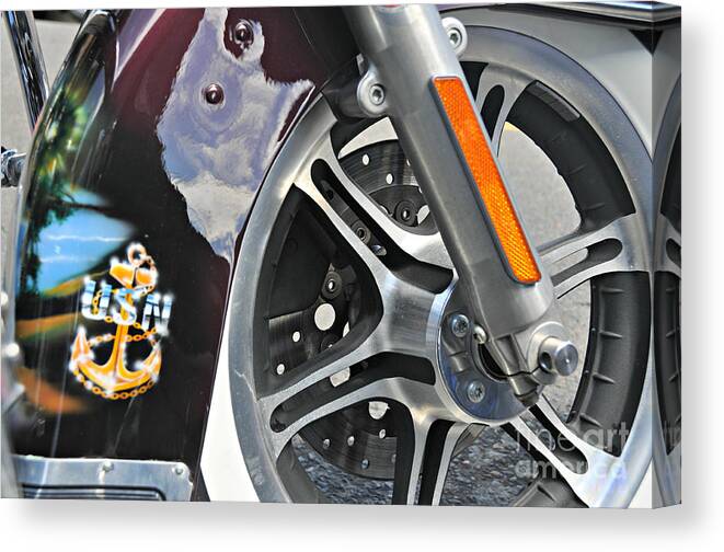 Harley Davidson Canvas Print featuring the photograph Liberty Harley USN by Mindy Bench