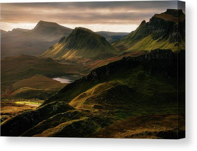 Quiraing Canvas Print featuring the photograph Light And Shadows by Adrian Popan