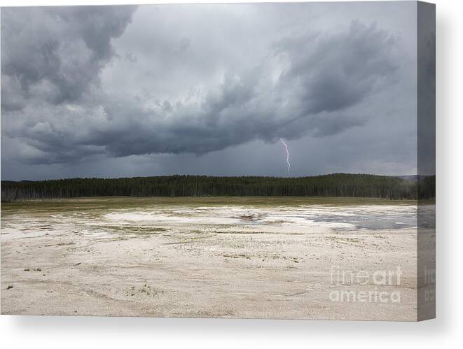 Lightening Canvas Print featuring the photograph Lightening at Yellowstone by Belinda Greb