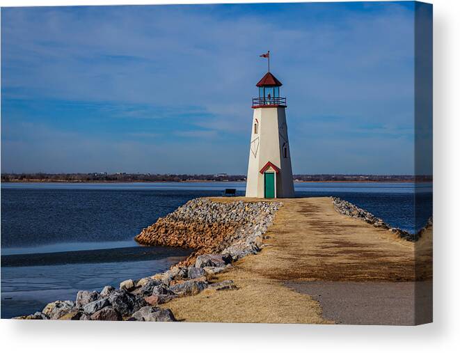 Architecture Canvas Print featuring the photograph Lighthouse at East Wharf by Doug Long