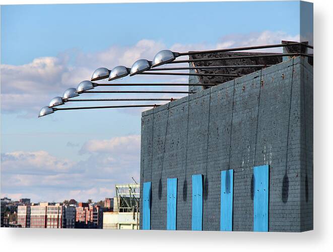 Building Canvas Print featuring the photograph Lights Above by Rory Siegel