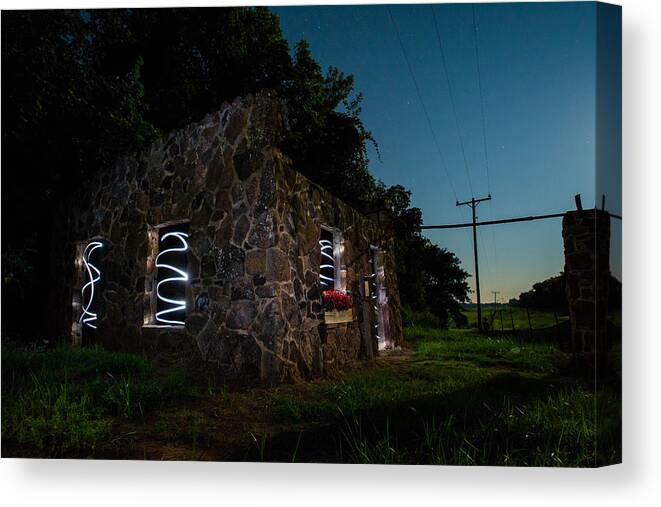 Edmond Canvas Print featuring the photograph Lights in the Station by Hillis Creative