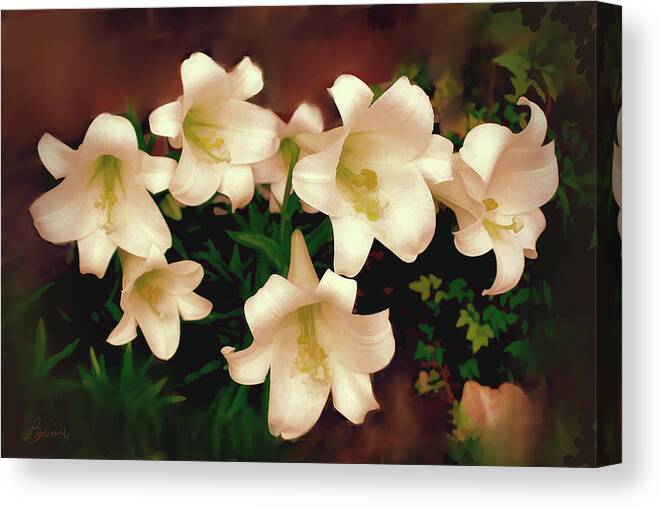 Lilies Canvas Print featuring the photograph Lilies Aglow by Bonnie Willis