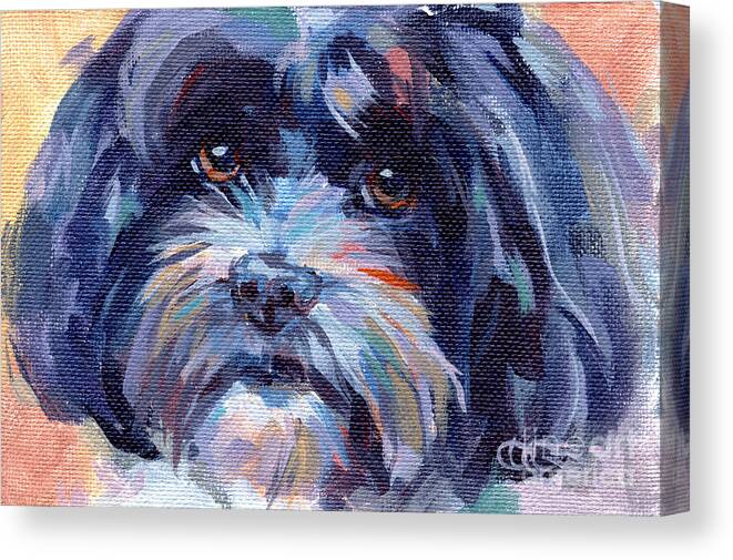 Havanese Canvas Print featuring the painting Lilli All Growed Up by Kimberly Santini
