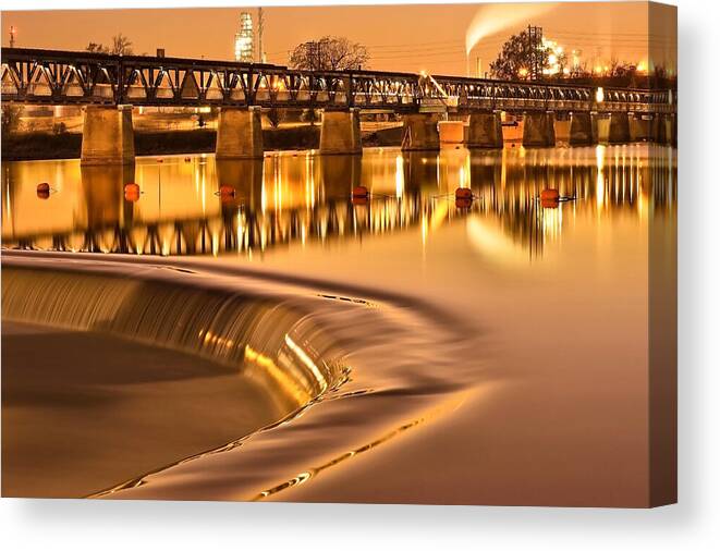 America Canvas Print featuring the photograph Liquid Gold - Former Tulsa Pedestrian Bridge by Gregory Ballos