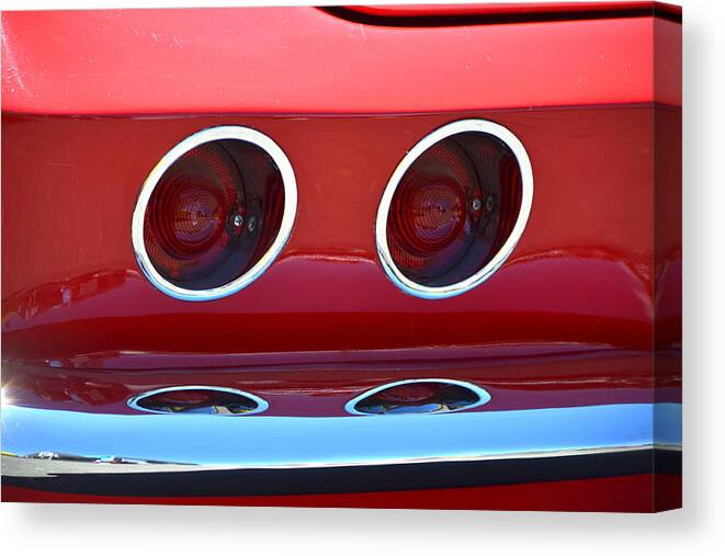 Red Canvas Print featuring the photograph Little Red Corvette by Dean Ferreira