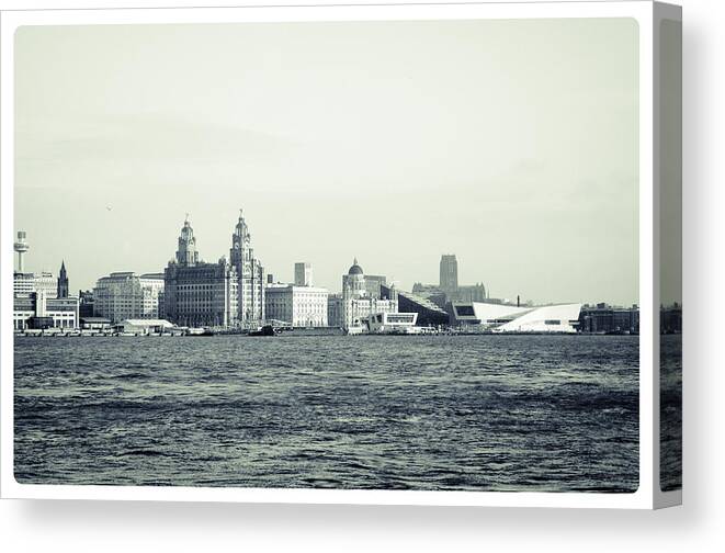 3 Graces Canvas Print featuring the photograph Liverpool Water Front by Spikey Mouse Photography