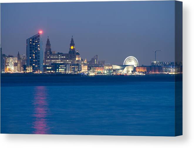 3 Graces Canvas Print featuring the photograph Liverpool Waterfront by Spikey Mouse Photography