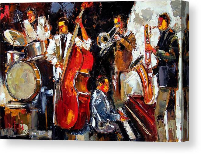 Jazz Canvas Print featuring the painting Living Jazz by Debra Hurd