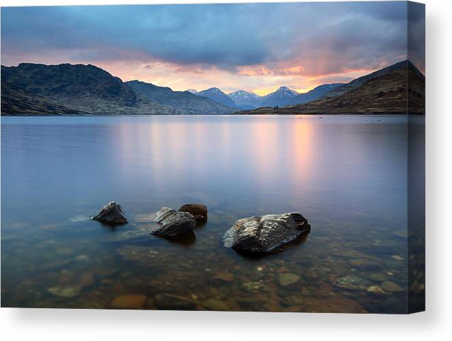 Loch Arklet Canvas Print featuring the photograph Loch Arklet Sunset by Grant Glendinning