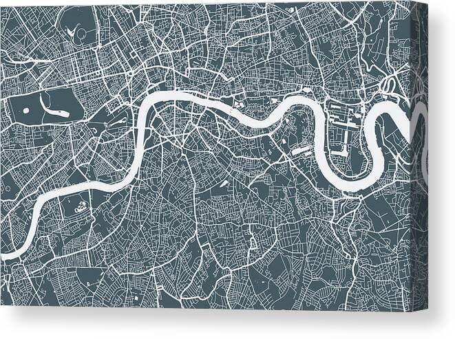 Art Canvas Print featuring the digital art London City Map by Mattjeacock