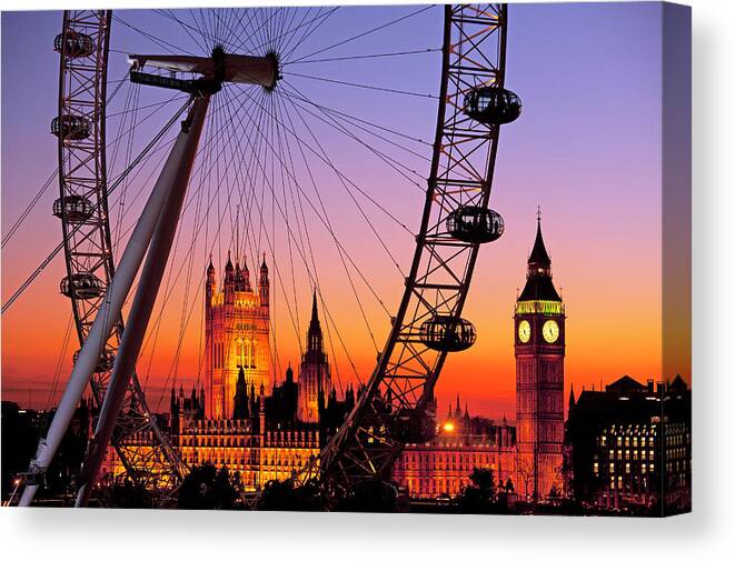 Big Ben,London Eye Canvas Pictures 16"X20" Cityscape Art Prints Wall Hanging Uk 