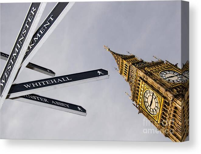 London Canvas Print featuring the photograph London Street Signs by David Smith