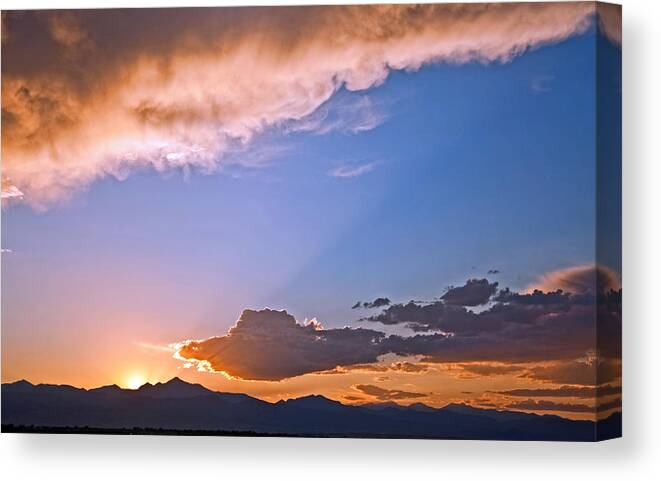 Sunset Canvas Print featuring the photograph Longs Peak Sunset by Eric Rundle