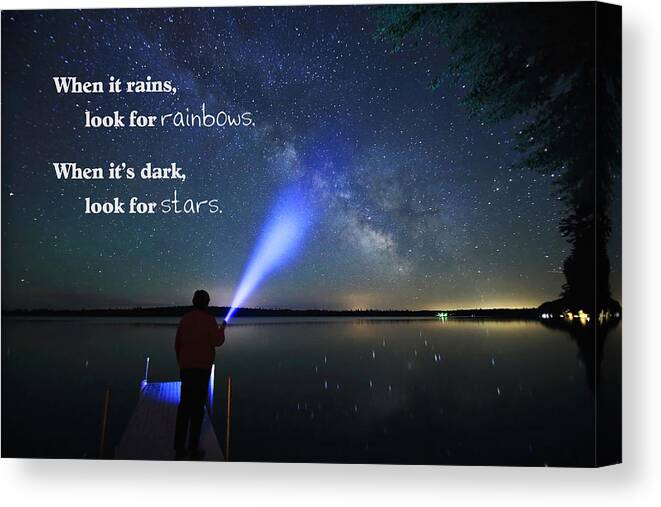Nightscape Canvas Print featuring the photograph Look For Stars by Barbara West