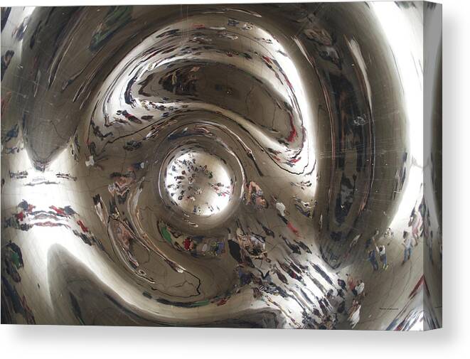 Chicago Canvas Print featuring the photograph Looking Straight Up Inside The Bean by Thomas Woolworth