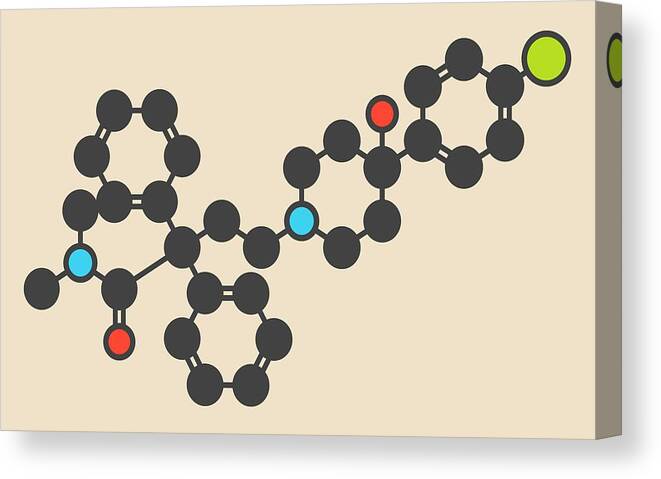 Loperamide Canvas Print featuring the photograph Loperamide Diarrhoea Drug Molecule by Molekuul