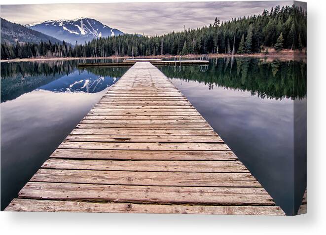 Beautiful Canvas Print featuring the photograph Lost Lake Dock by James Wheeler