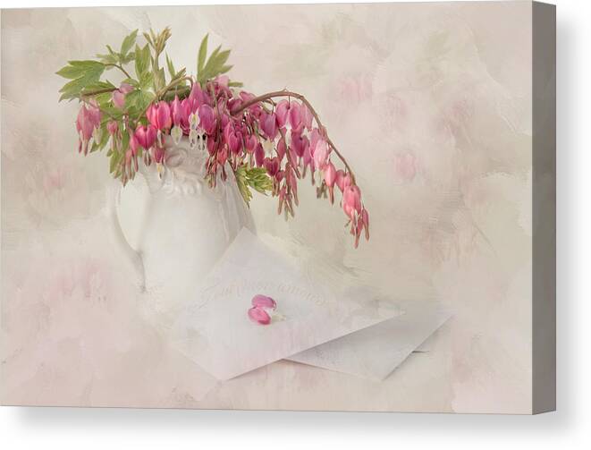 Bleeding Heart Canvas Print featuring the photograph Love Letters by Robin-Lee Vieira