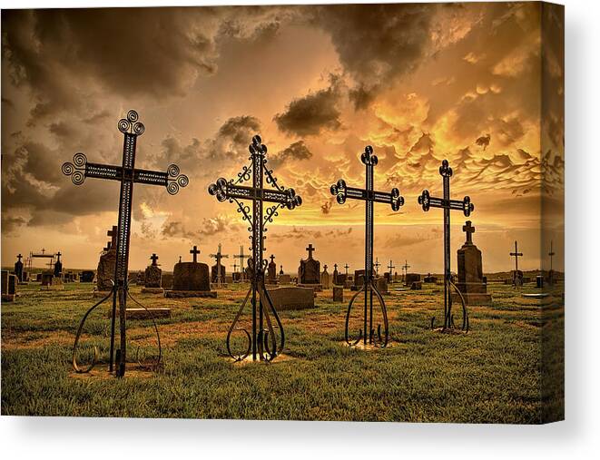 Cemetery Canvas Print featuring the photograph Loved Ones by Thomas Zimmerman