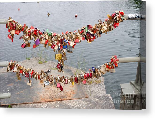 Europe Canvas Print featuring the photograph Lover's Locks by Thomas Marchessault