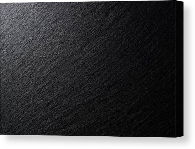 Toughness Canvas Print featuring the photograph Low Lighting Black Slate Texture by MirageC