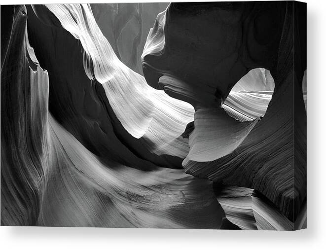 Monochromatic Canvas Print featuring the photograph Lower Antelope Canyon by Ed Riche