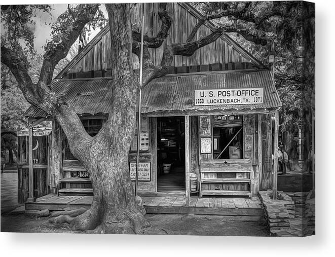 Luckenbach Canvas Print featuring the photograph Luckenbach 2 Black and White by Scott Norris