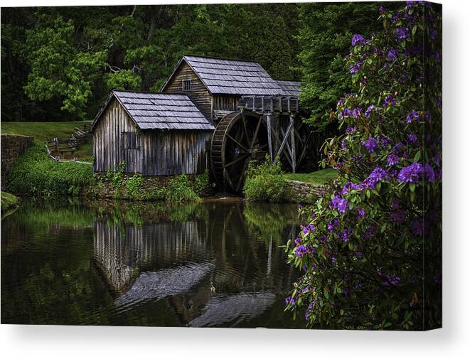 Landscapes Canvas Print featuring the photograph Mabry Mill in Spring by Donald Brown