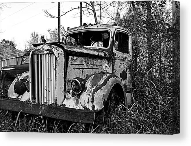 Mack Canvas Print featuring the photograph MackGraveyard by Stacy Abbott
