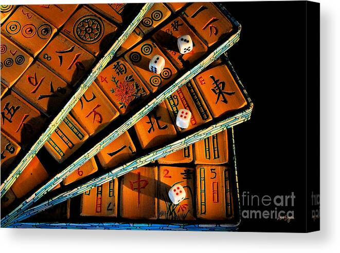 Still Life Canvas Print featuring the photograph Mad For Mahjong by Lois Bryan