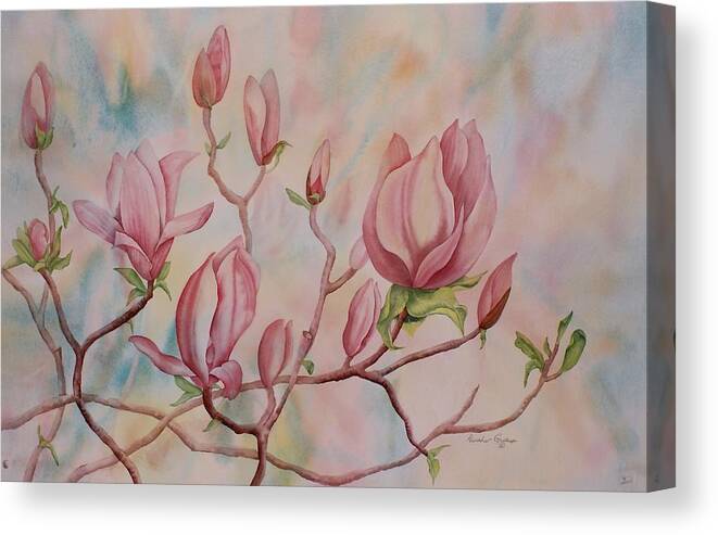 Magnolia Canvas Print featuring the painting Magnolia by Heather Gallup