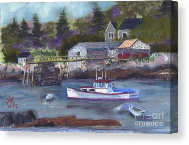 Lobster Canvas Print featuring the pastel Maine Livin' by Francois Lamothe