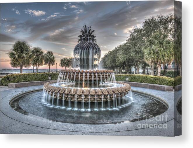 Pineapple Fountain Canvas Print featuring the photograph Make A Wish by Dale Powell