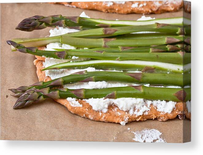 Asparagus Canvas Print featuring the photograph Making pizza by Tom Gowanlock